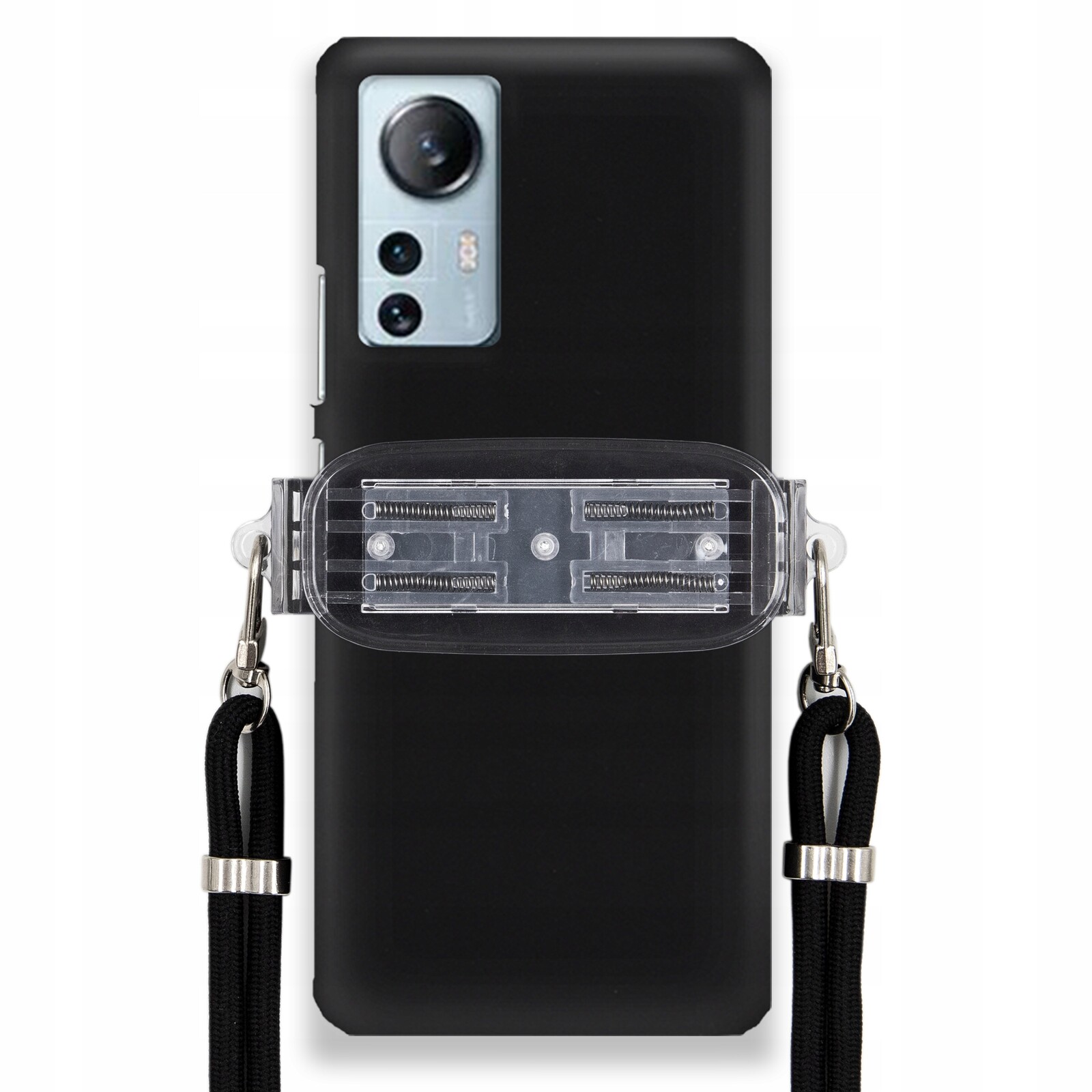 Pouzdro Pro Xiaomi 12 Lite Matné Černé Pouzdro Univerzální Držák Černá Šňůra