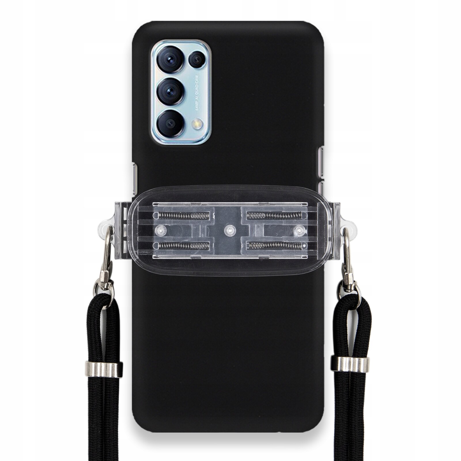 Pouzdro Pro Oppo Reno 5 Pro 5G Smooth Case Univerzální Držák Černá Šňůrka