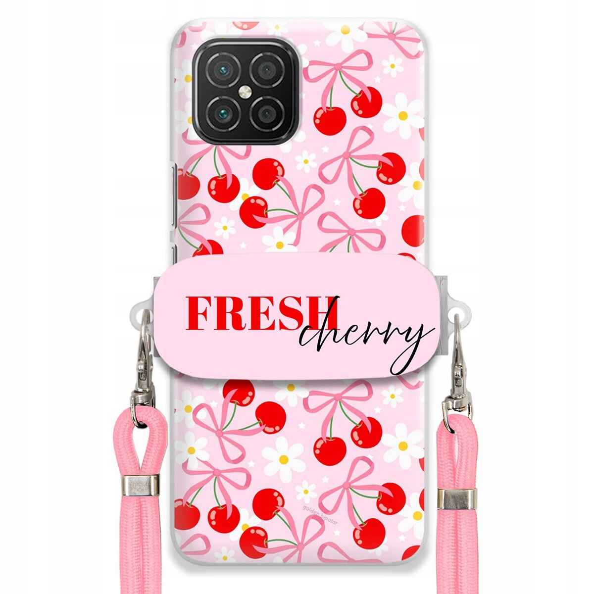 Pouzdro pro Huawei Nova 8 Se Case Držák Šňůrka Růžová Fresh Cherry Kokardy