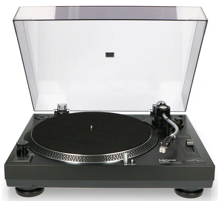 Profesionální Hi-Fi gramofon Lenco L-3808BK Aux Usb Jehla Audio-technica