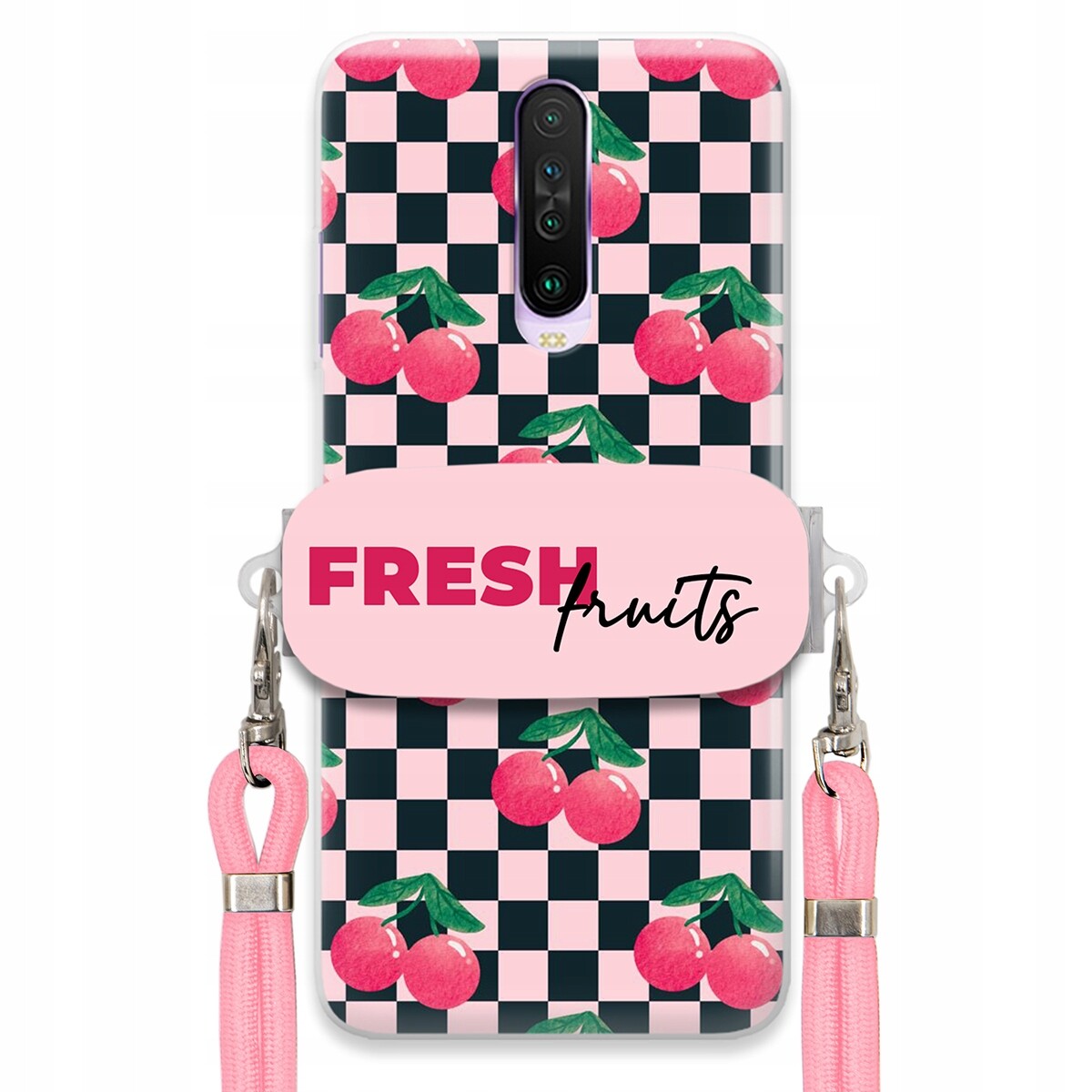 Pouzdro pro Xiaomi Redmi K30 Crossbody vodítko Držák Šachovnice Fresh Fruits