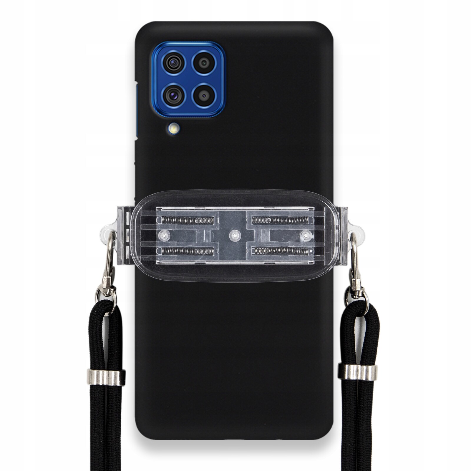 Pouzdro Pro Samsung F62 Smooth Case Ochrana Univerzální Držák Černá Šňůrka