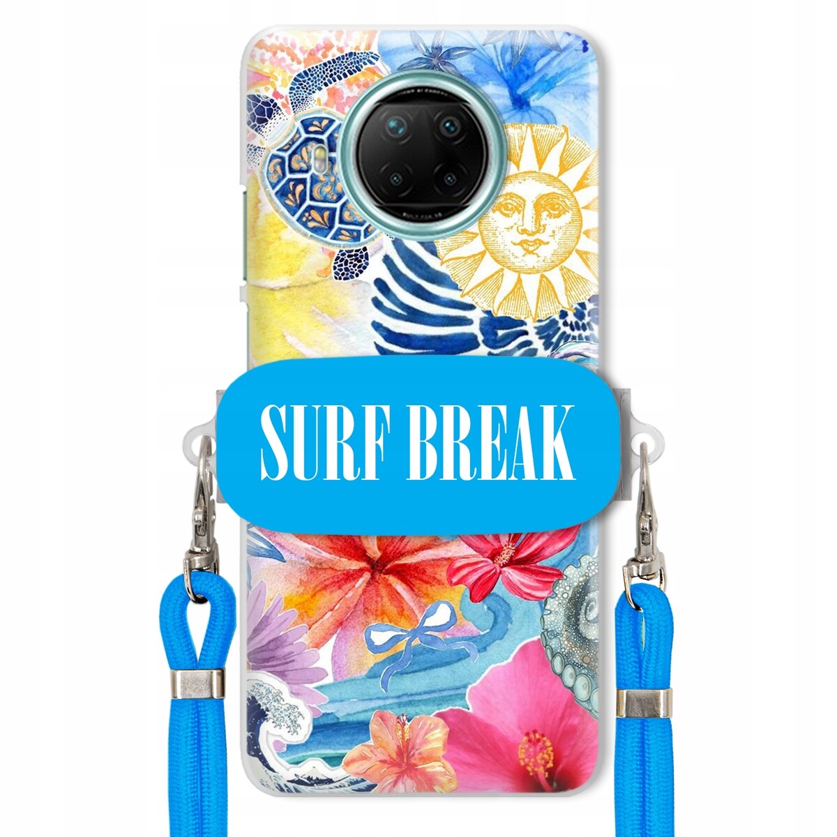 Pouzdro pro Xiaomi Redmi Note 9 5G Modré vodítko držák Surf Break Lata