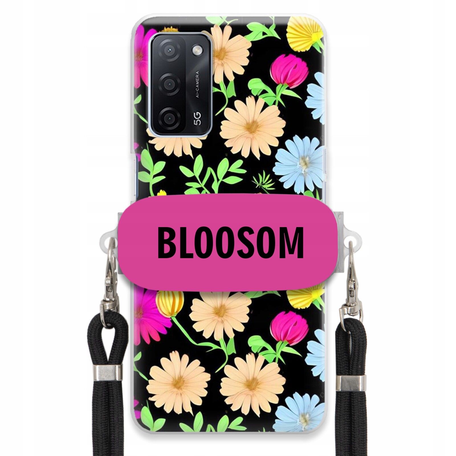 Pouzdro Crossbody Držák Pro Oppo A55 5G Kryt Case Květiny Bloosom Flower