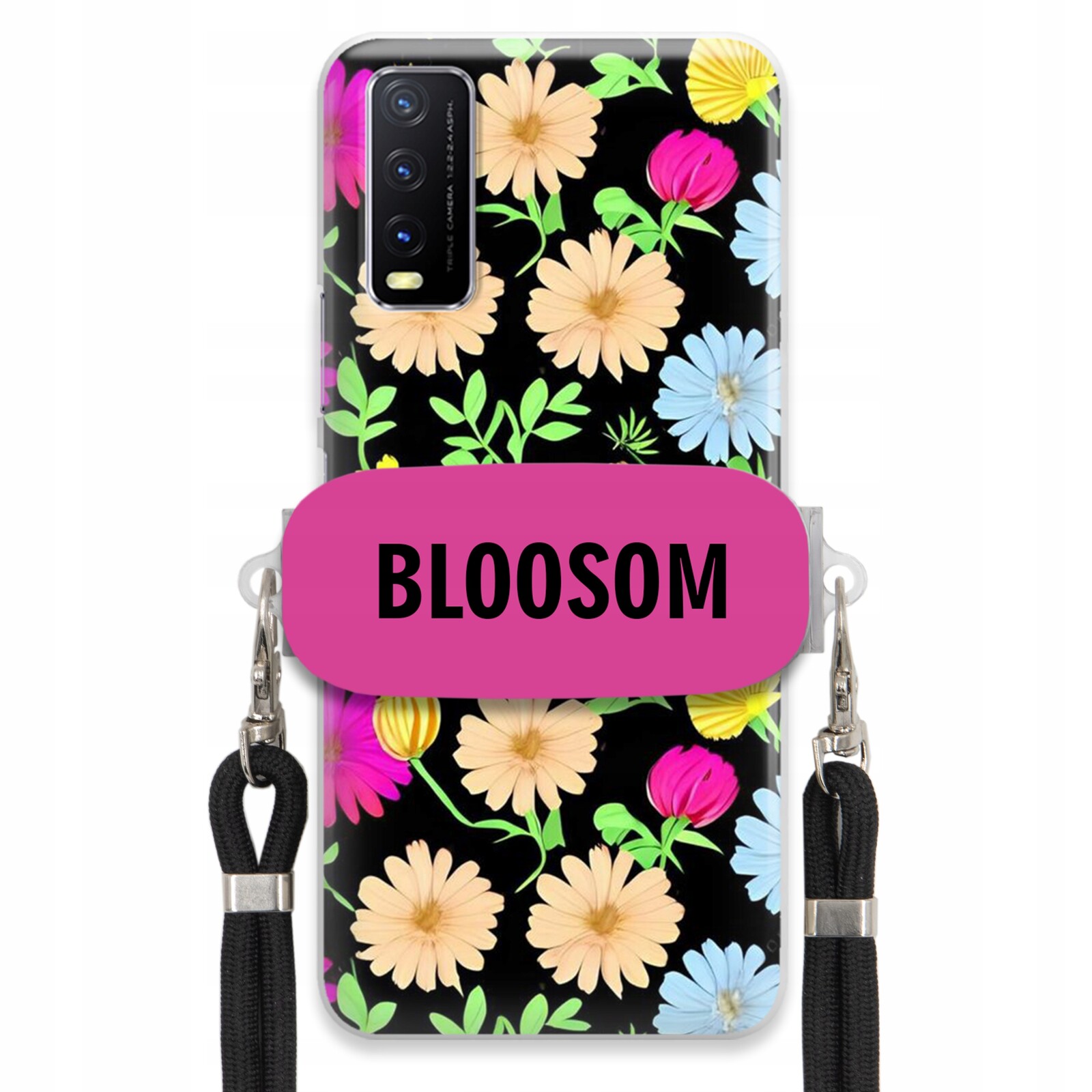 Pouzdro Crossbody Držák Pro Vivo Y20 2021 Kryt Case Květiny Bloosom Flower