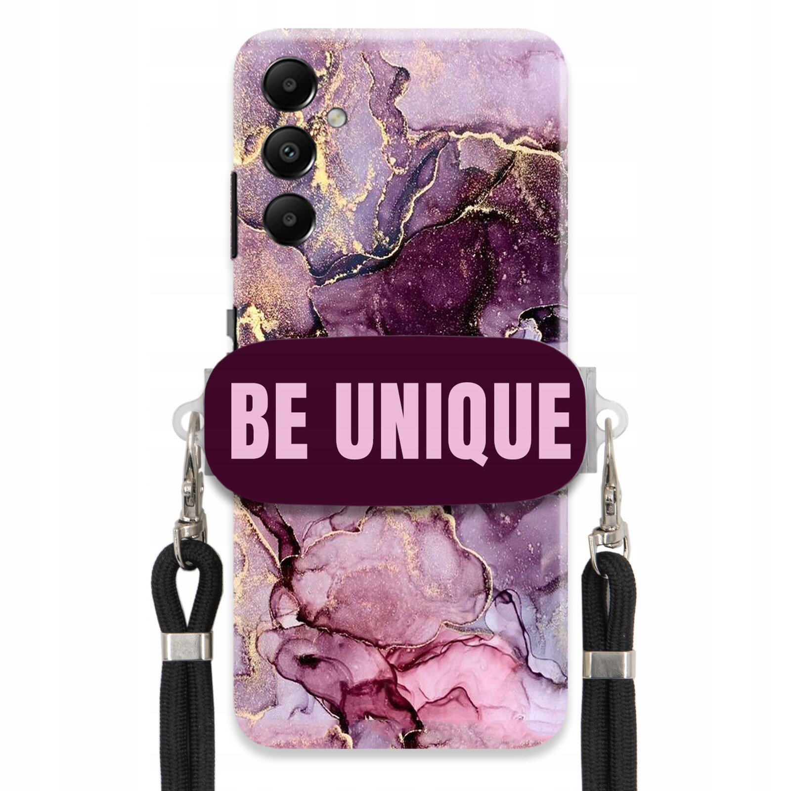 Pouzdro Premium pro Samsung A05S Case Uchywt Šňůra Černá Fialová Mramorová