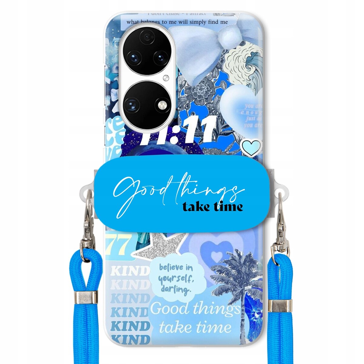 Pouzdro pro Huawei P50 Držák Crossbody vodítko Good Things Take Time Lata