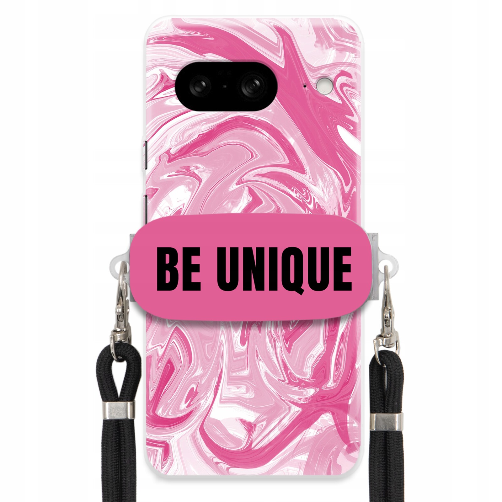 Pouzdro pro Google Pixel 8 Case Uchytky Šňůrka Černá Růžová Mramor Be Unique