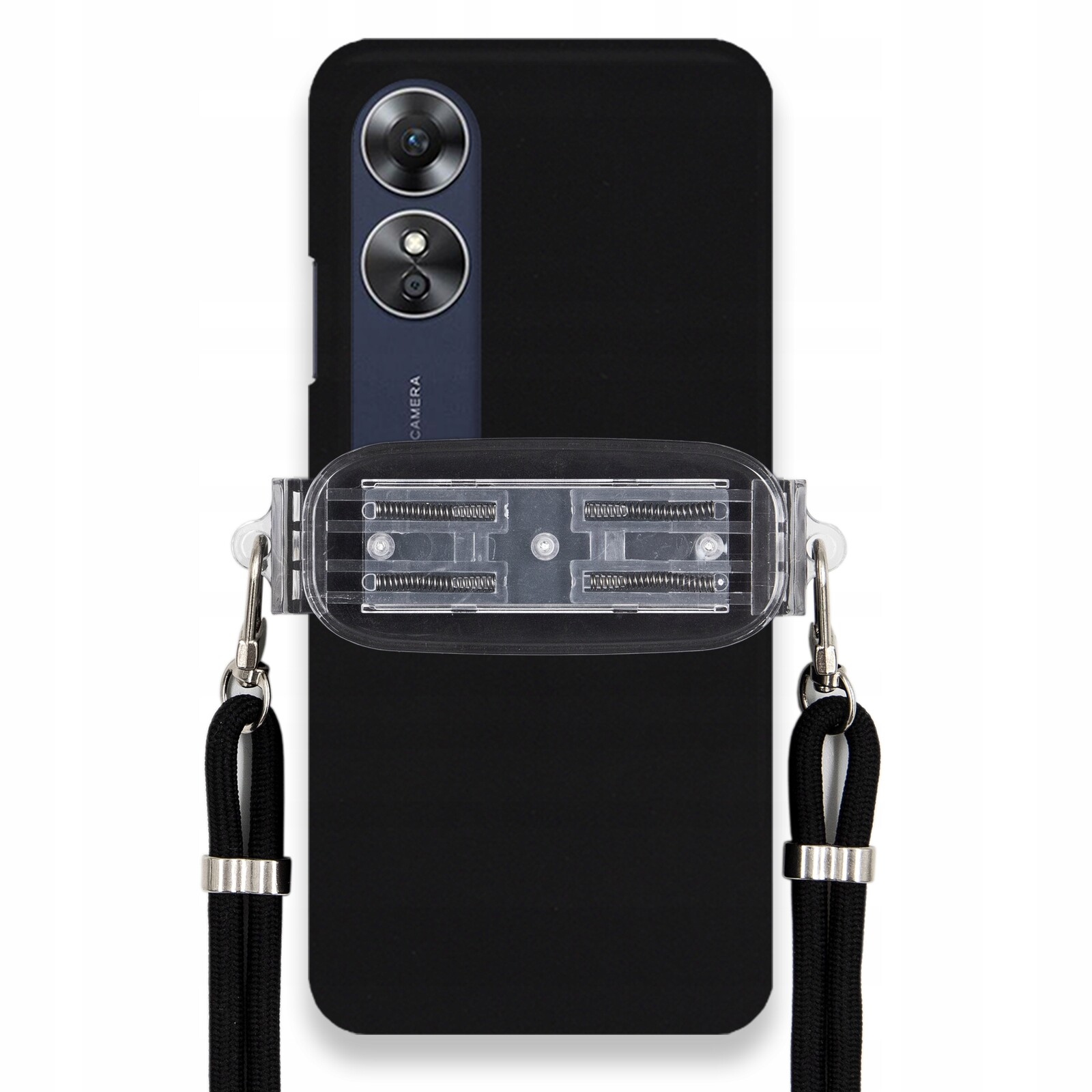 Pouzdro Pro Oppo A17 Smooth Case Ochranný Univerzální Držák Černá Šňůrka