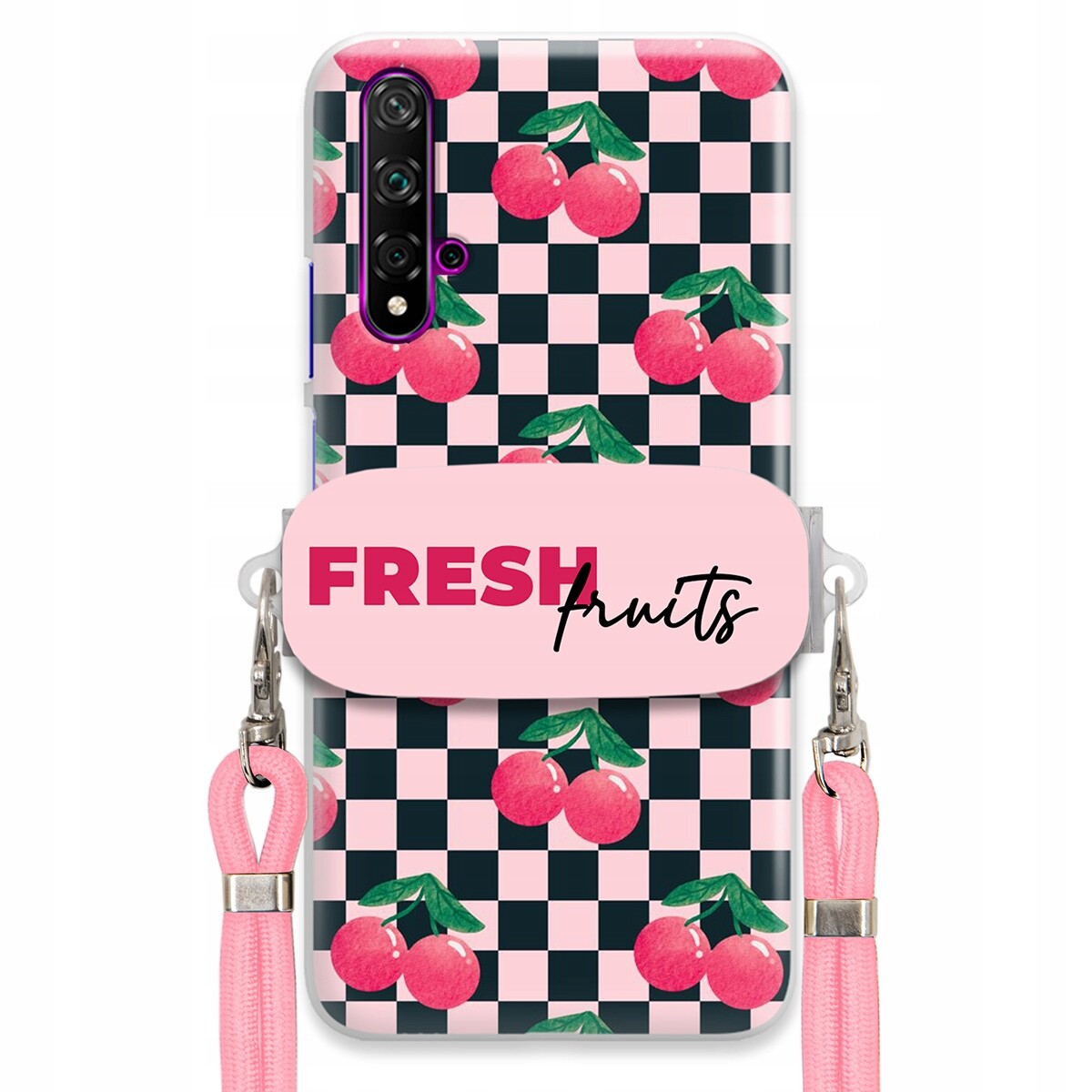 Pouzdro pro Huawei Nova 5 Růžové vodítko Funkční držák Fresh Fruits Módní