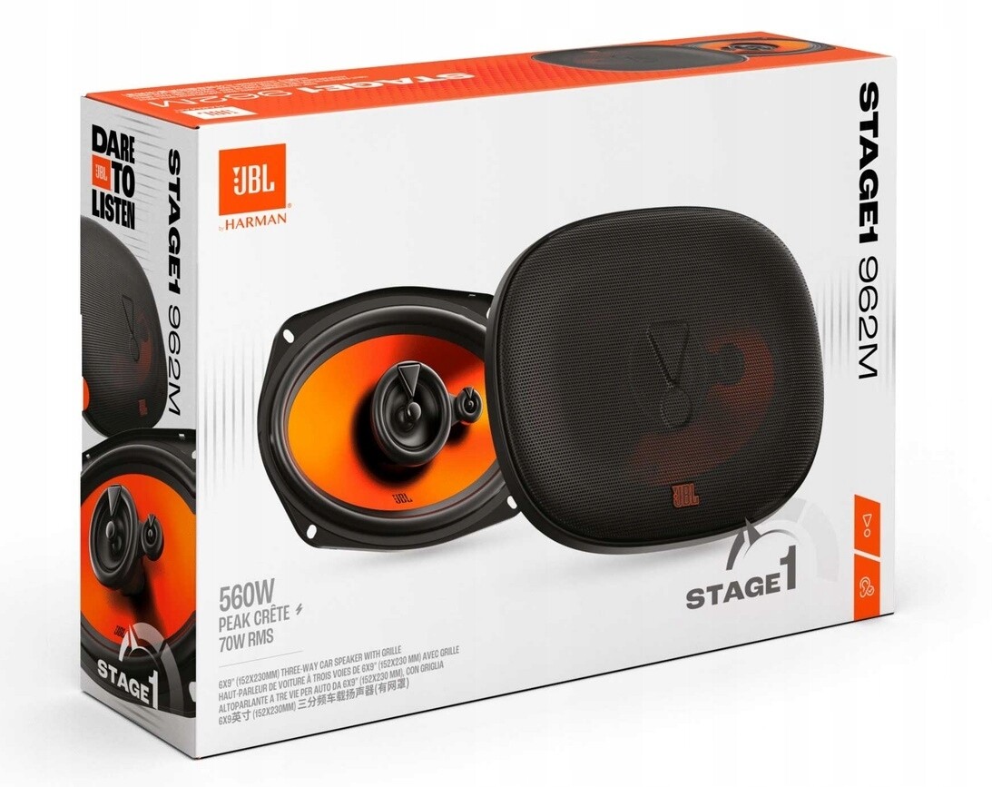Jbl Stage1 962M Reproduktory do auta 3pásmové 6x9'' 70W Rms maskovací zařízení