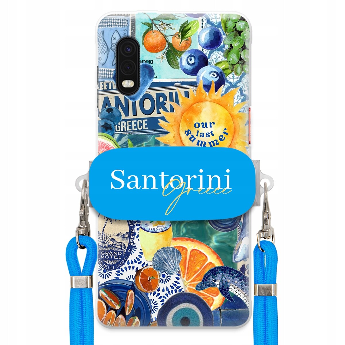 Pouzdro pro Samsung Xcover Pro Modré Crossbody vodítko Držák Santorini Sea