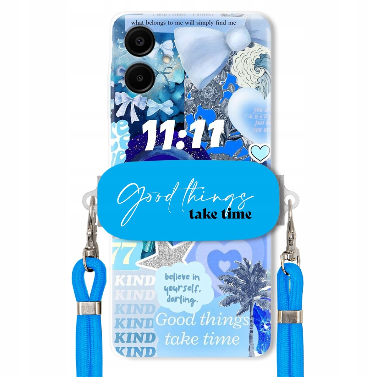 Pouzdro pro Samsung A06 Držák Crossbody vodítko Good Things Take Time Lata