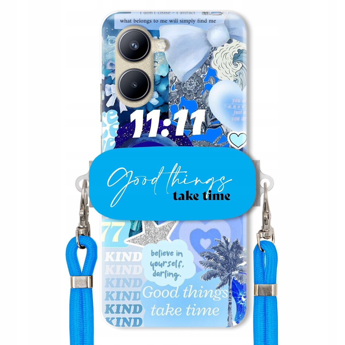 Pouzdro pro Realme C33 Držák Crossbody vodítko Good Things Take Time Lata