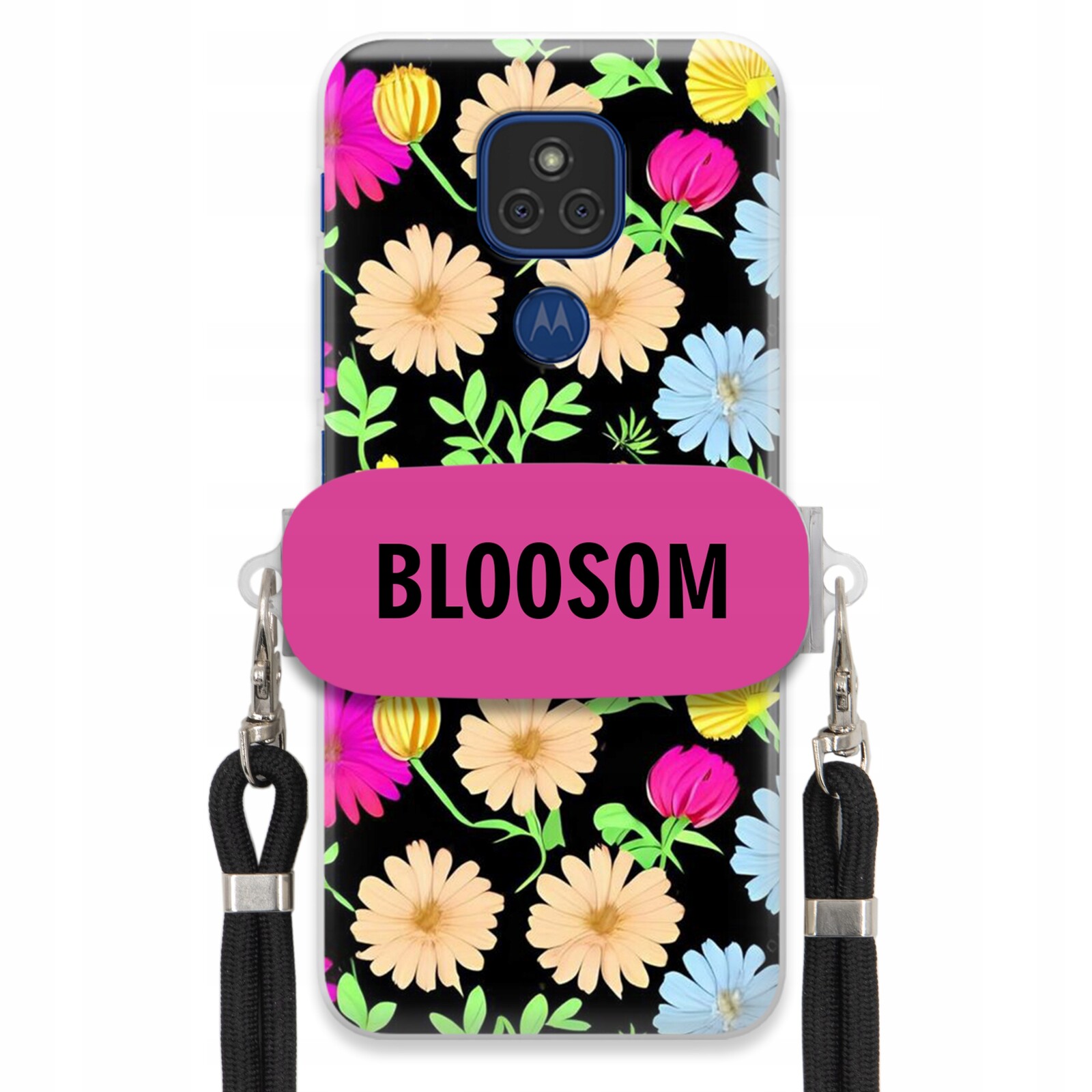 Pouzdro Crossbody Držák Pro Motorola E7 Plus Kryt Květiny Bloosom Flower