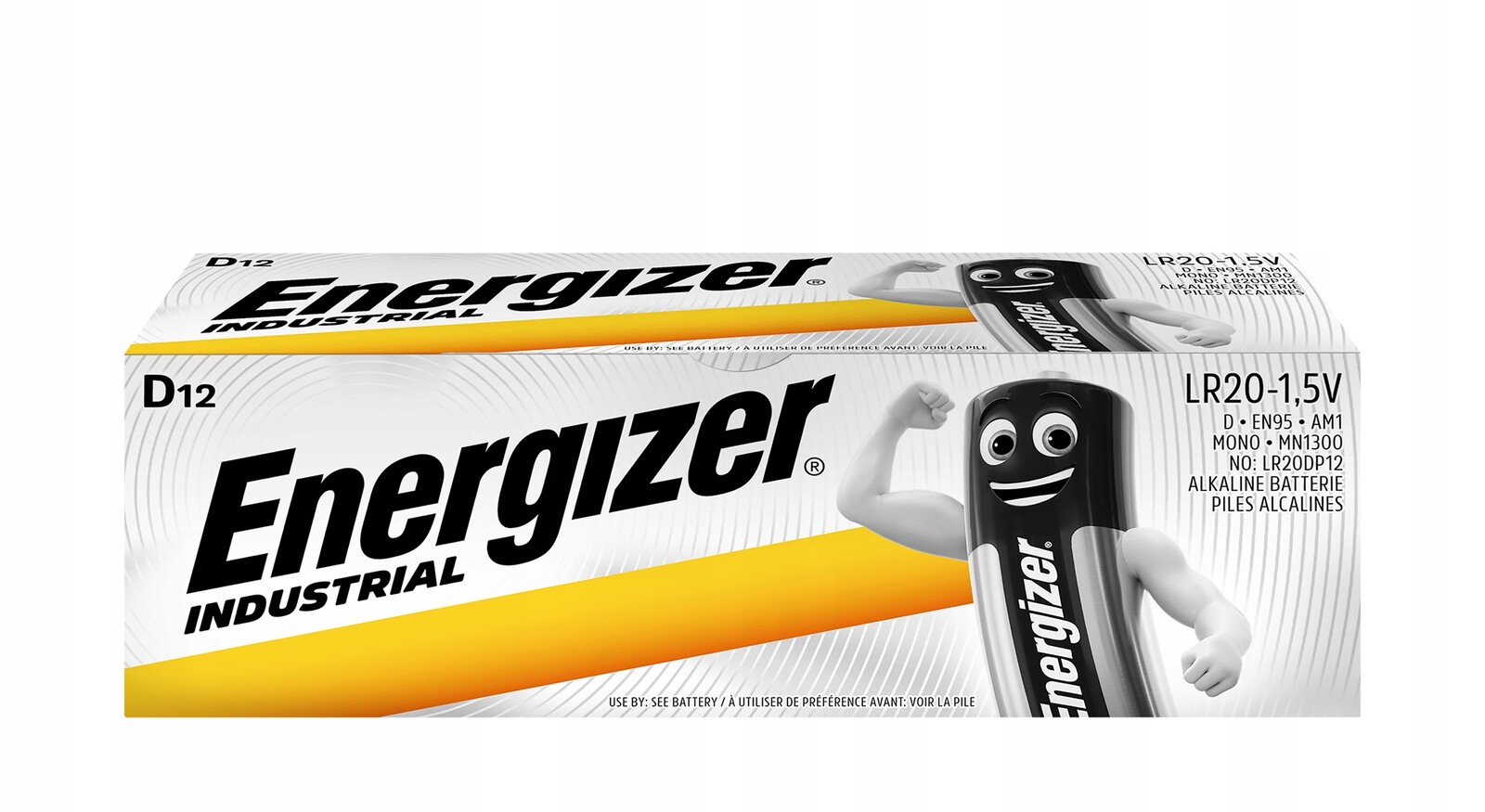 Alkalická Baterie Energizer Industrial Pro D LR20 12 Ks, 5 Let Záruka!