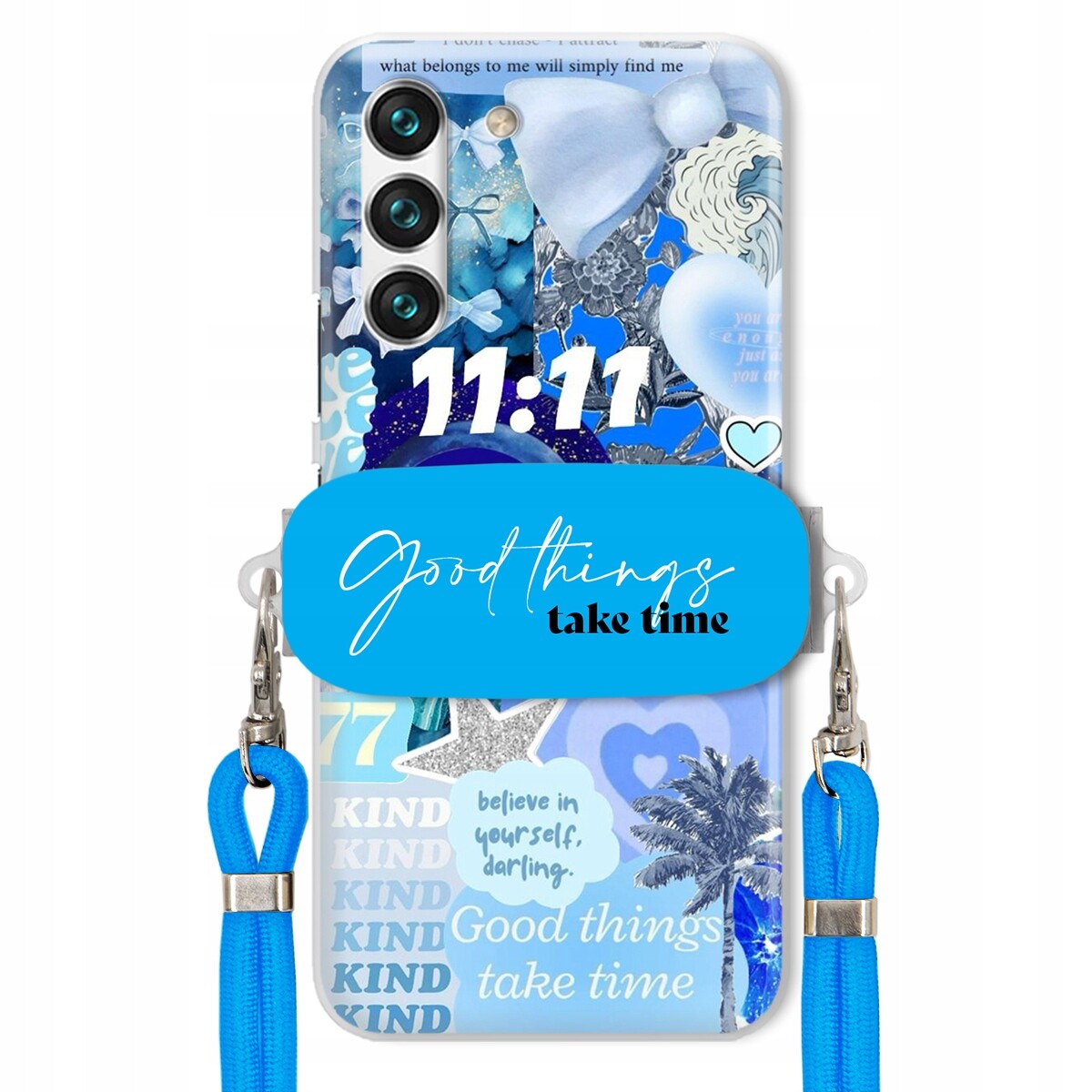 Pouzdro pro Samsung S22 Držák Crossbody vodítko Good Things Take Time Lata