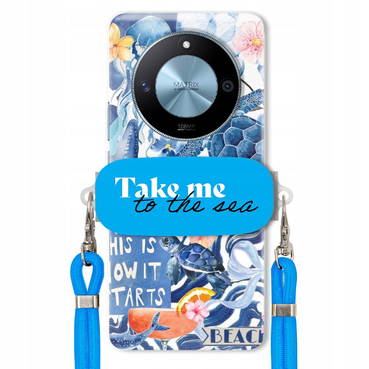 Pouzdro pro Honor X50 5G Premium Vodítko modré Držák Take Me To The Sea