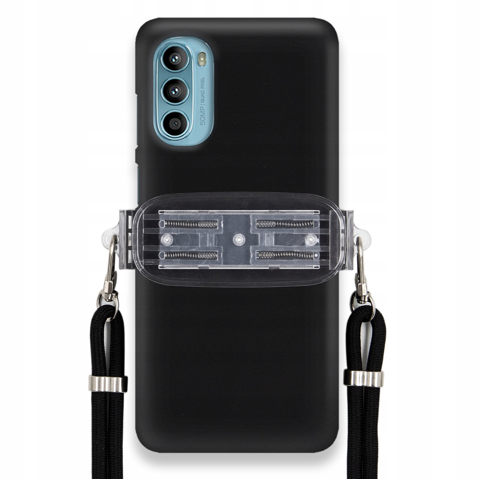 Pouzdro Pro Motorola G52 Smooth Case Ochranný Držák Univerzální Černá Šňůrka