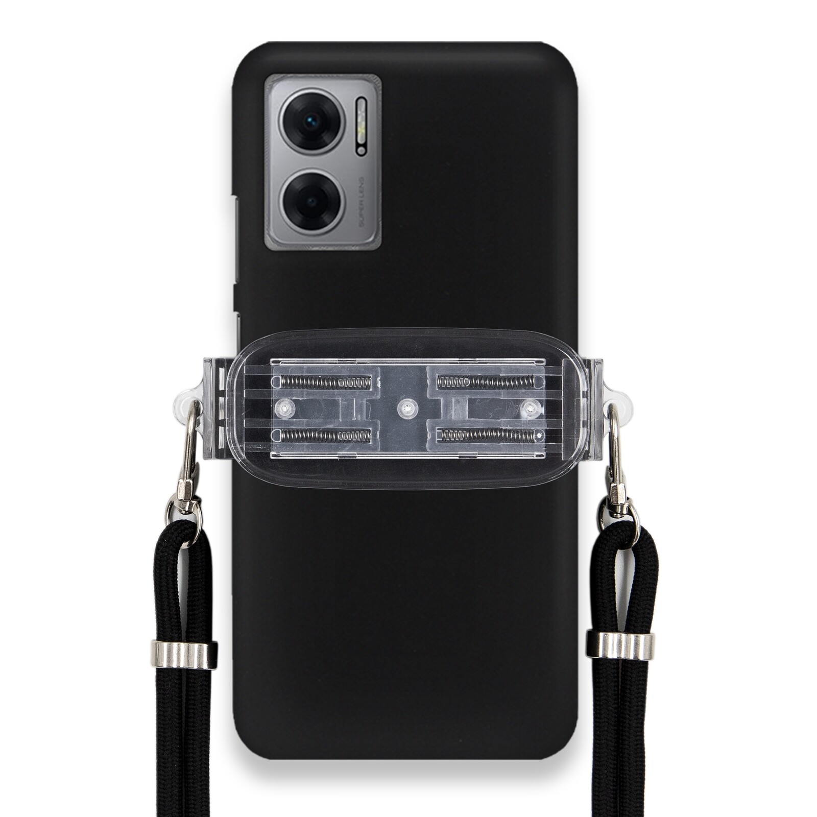 Pouzdro Pro Xiaomi Redmi 10 5G Smooth Case Univerzální Držák Černá Šňůrka