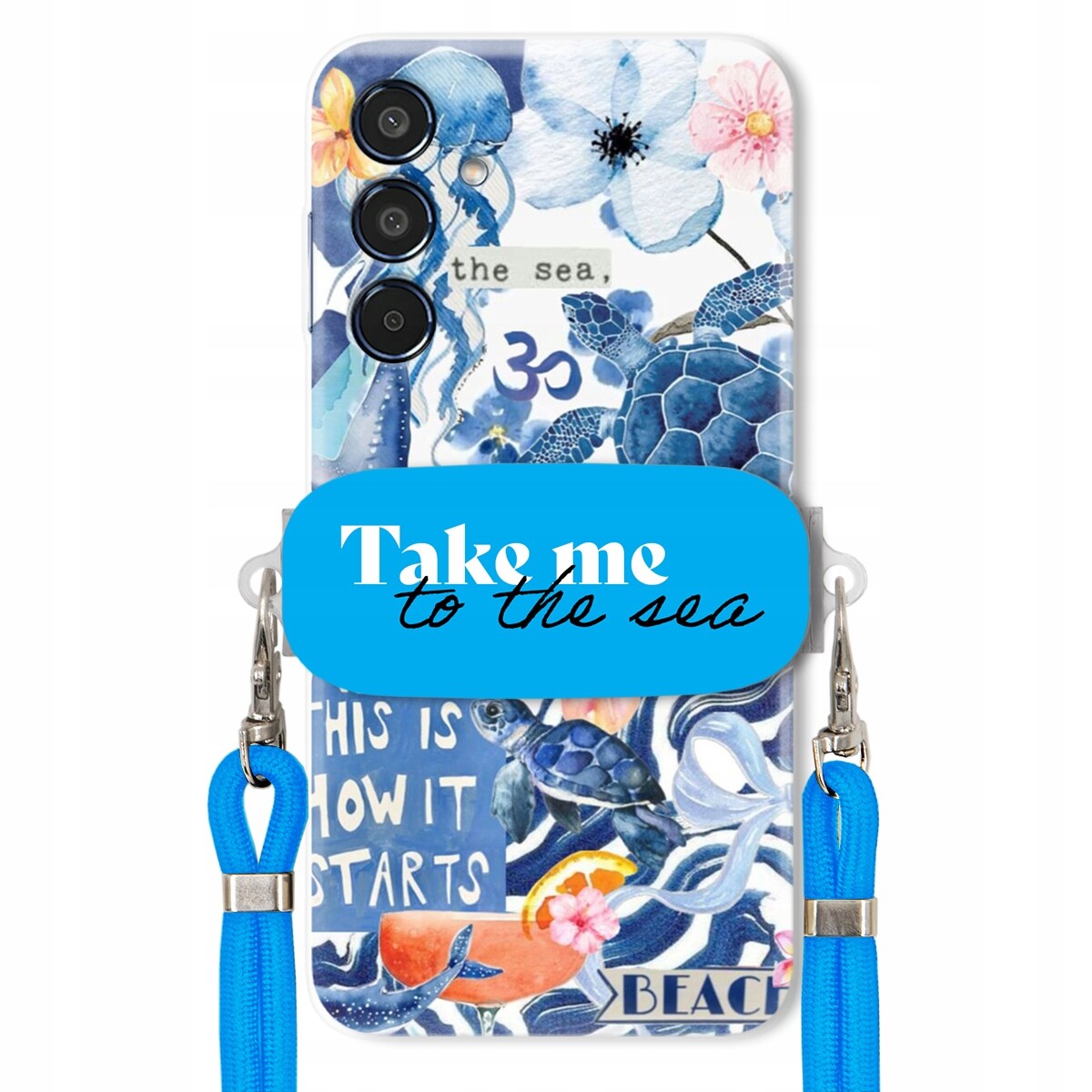 Pouzdro pro Samsung M35 5G Premium Vodítko modré Držák Take Me To The Sea