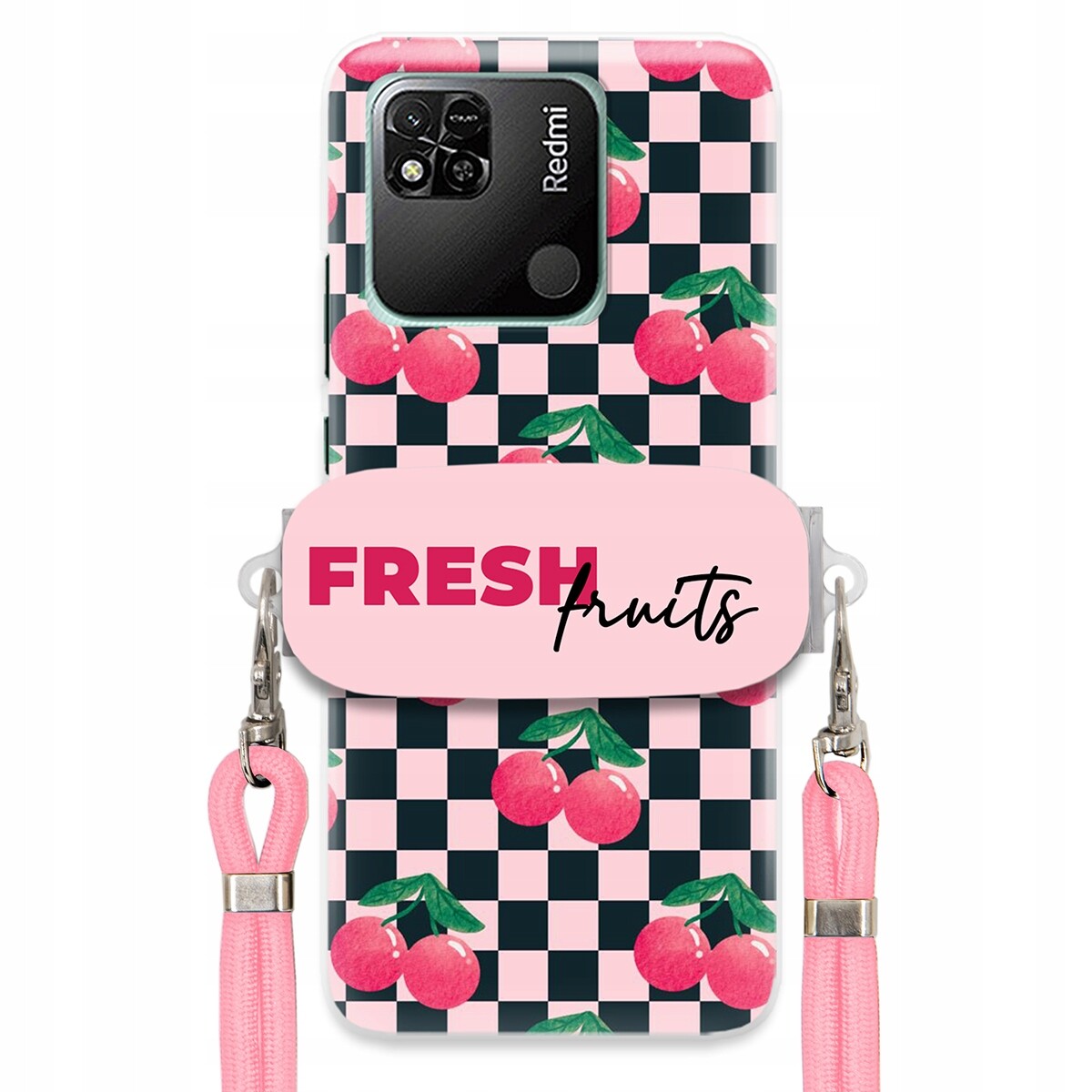 Pouzdro pro Xiaomi Redmi 10A Crossbody vodítko držák na šachovnici Fresh Fruits