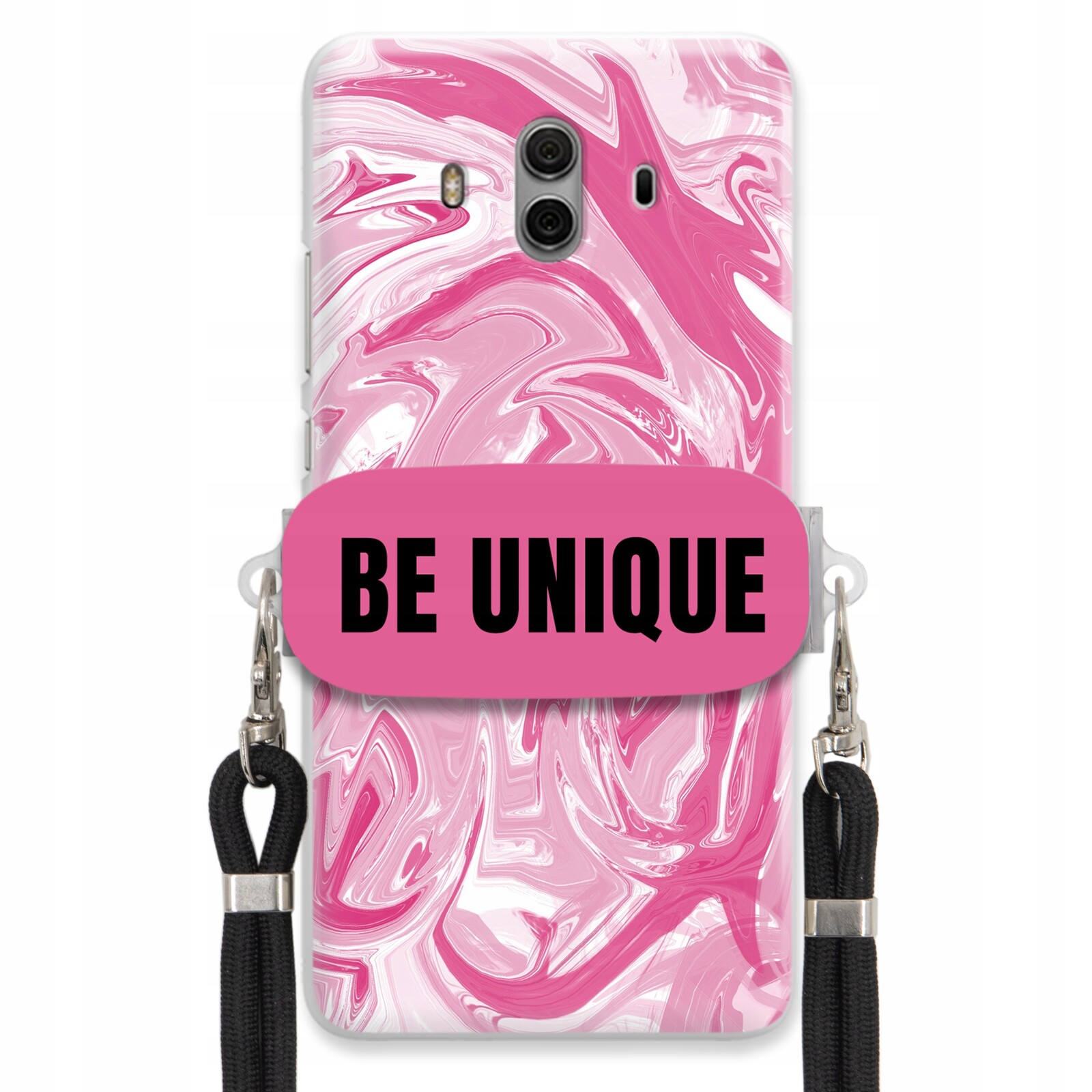 Pouzdro pro Huawei Mate 10 Case Uchopovací šňůrka Černá Růžová Mramorová Be Unique