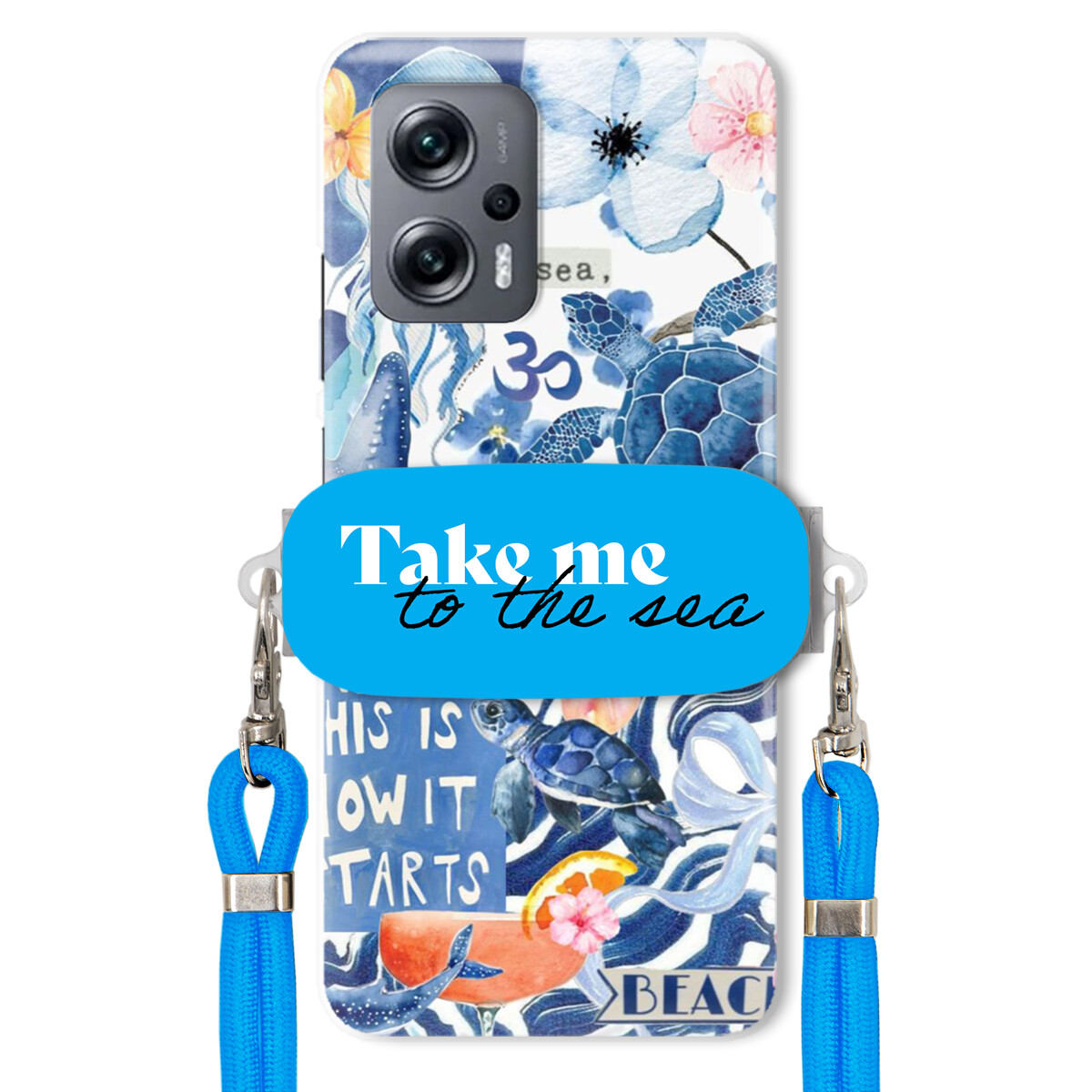 Pouzdro pro Xiaomi Poco X4 Gt Premium Vodítko modré Držák Take Me To The Sea
