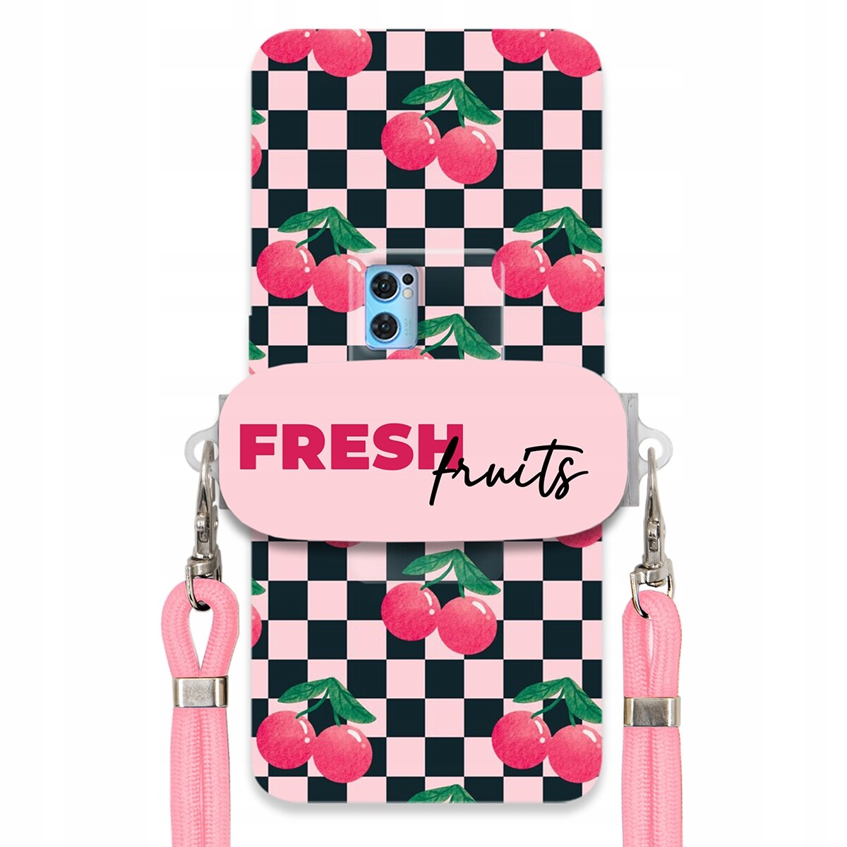 Pouzdro pro Oppo Reno 7 Pro Crossbody vodítko držák na šachovnici Fresh Fruits