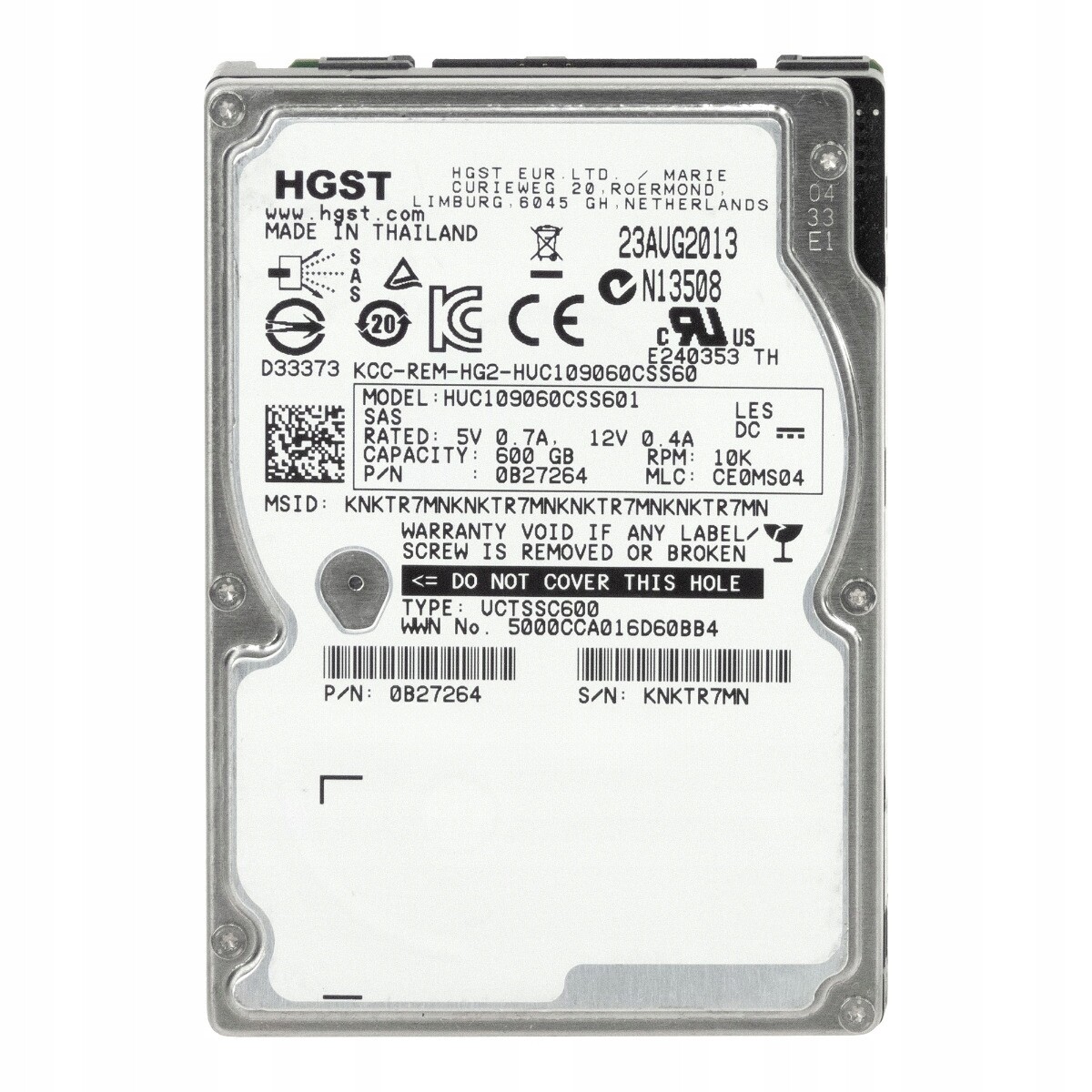 Hgst UltraStar C10K900 600GB 10K 64MB SAS-2 2.5'' HUC109060CSS601