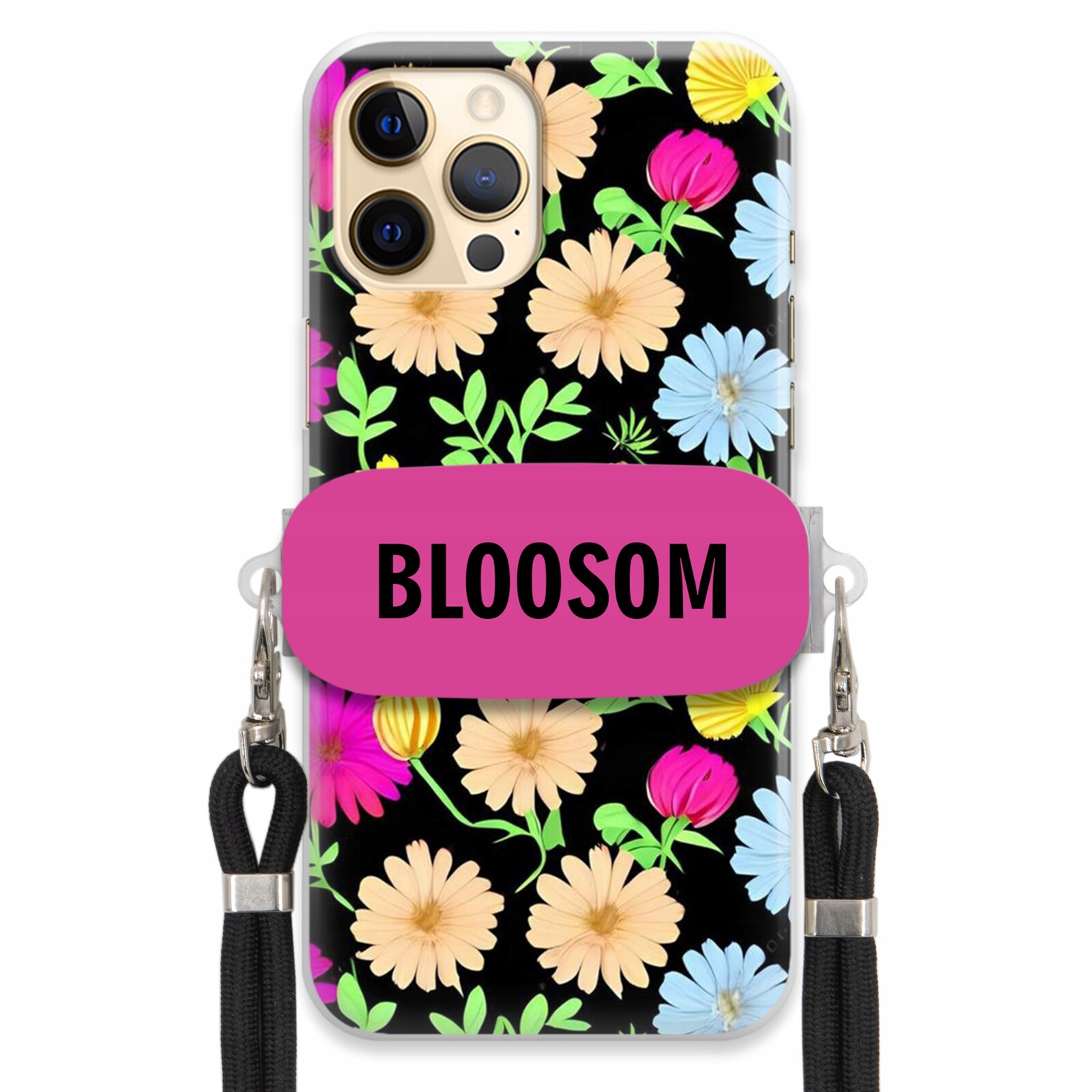 Pouzdro Crossbody Držák Pro iPHONE 12 Pro Max Kryt Květiny Bloosom Flower