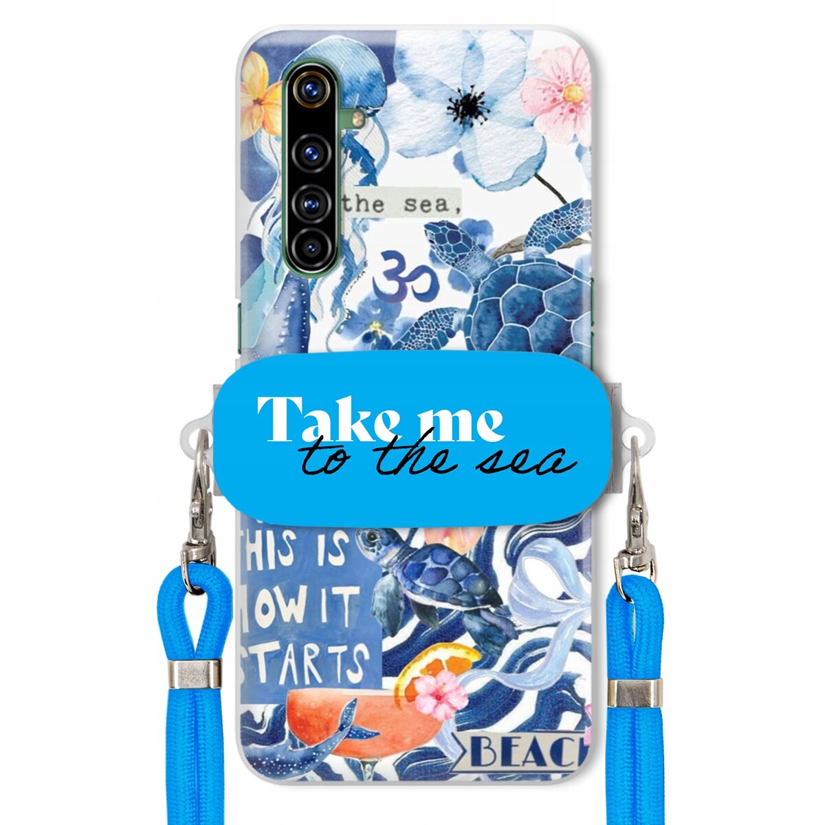 Pouzdro pro Realme X50 Pro Premium Vodítko modré Držák Take Me To The Sea