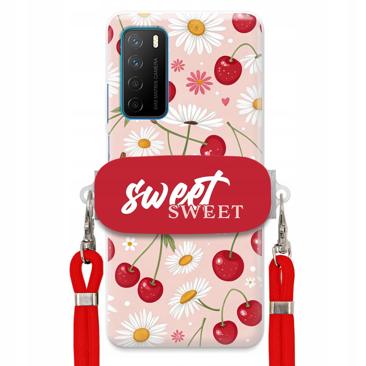 Pouzdro pro Huawei Honor Play 4 Červené vodítko držák Sweet Sweet Višňový Květ