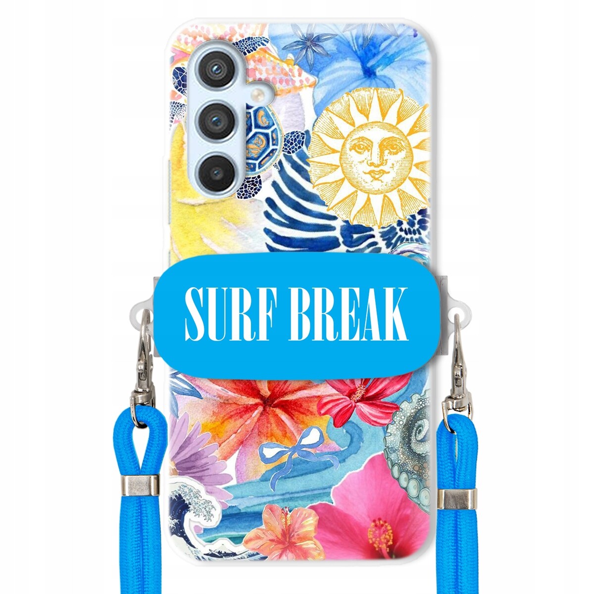 Pouzdro pro Samsung A25 5G Crossbody vodítko modré držák Surf Break Dovolená