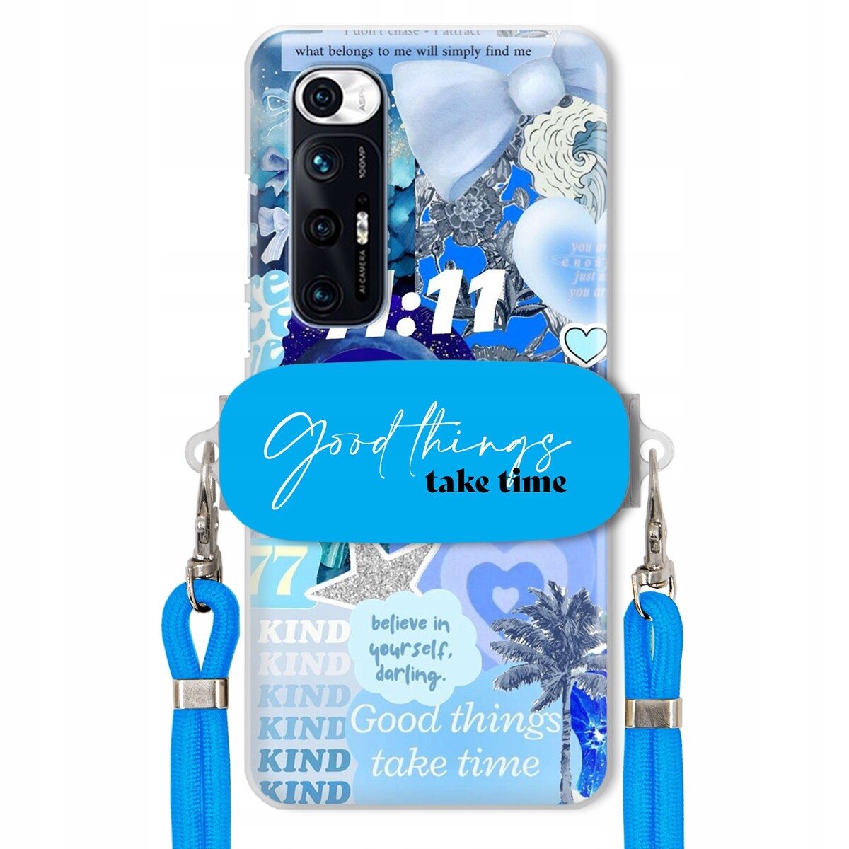 Pouzdro pro Xiaomi Mi 10s Držák Vodítko Crossbody Good Things Take Time Lata