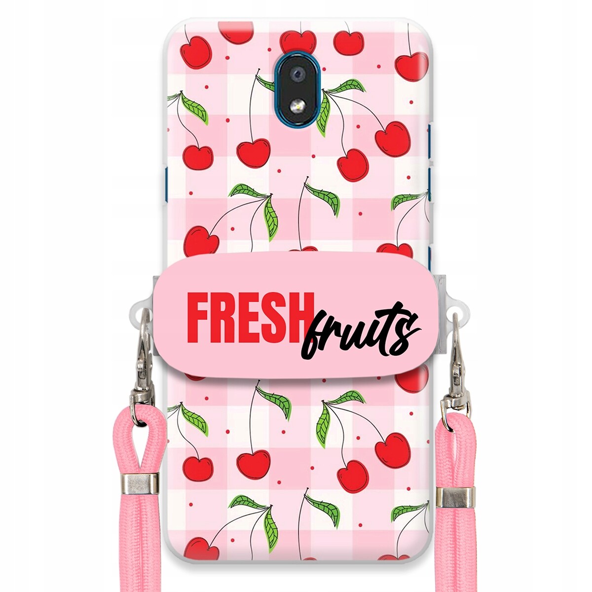 Pouzdro pro Lg K30 2019 Case Držák Šňůrka Růžová Fresh Fruits Mřížka Ovoce