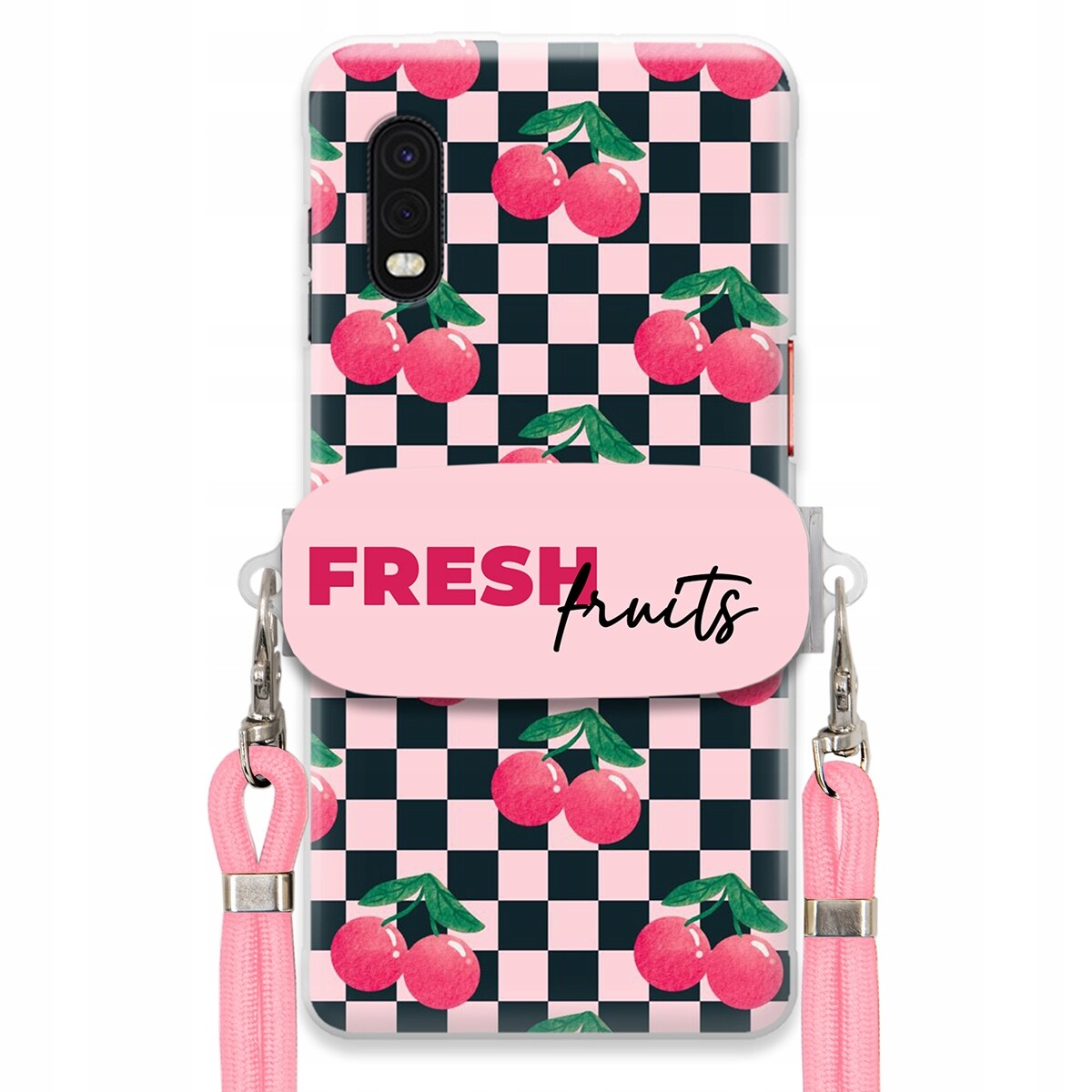 Pouzdro pro Samsung Xcover Pro Vodítko Crossbody+ Držák Šachovnice Fresh Fruits