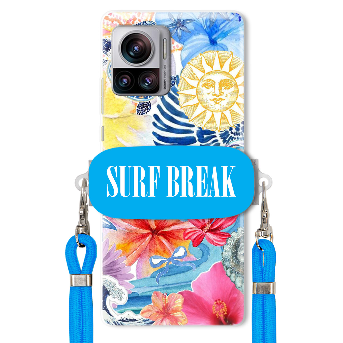 Pouzdro pro Motorola Edge 30 Ultra Modré vodítko držák Surf Break Léta