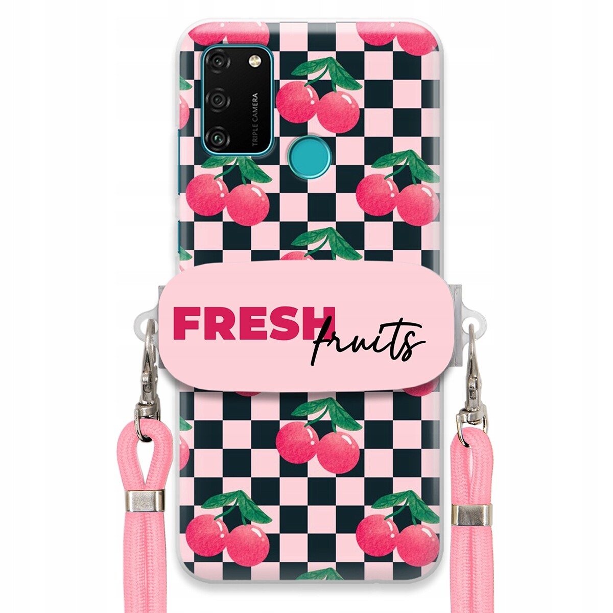 Pouzdro pro Huawei Honor 9A Crossbody vodítko Držák Šachovnice Fresh Fruits