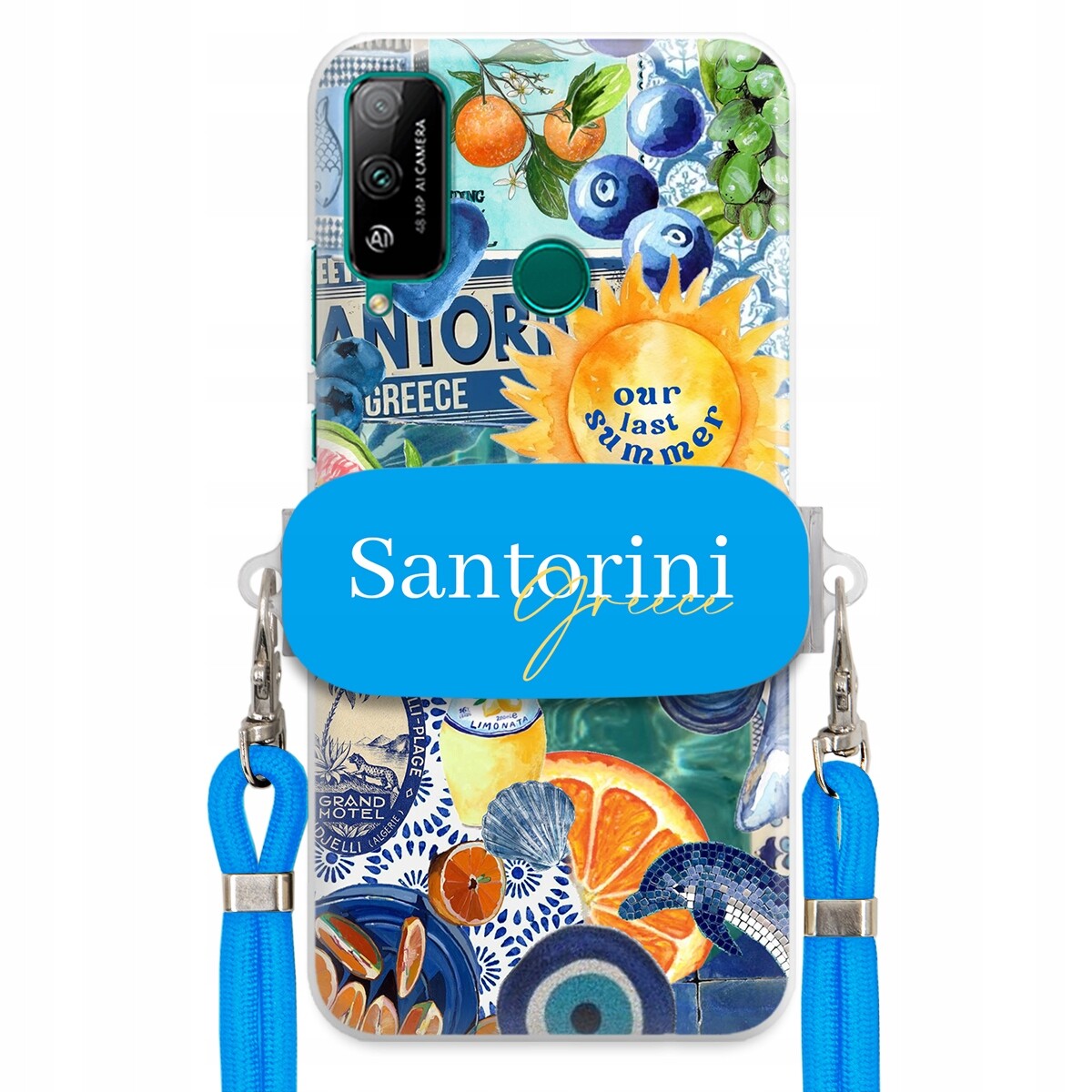 Pouzdro pro Huawei Honor Play 4T Modré vodítko držák Santorini Sea Vibes