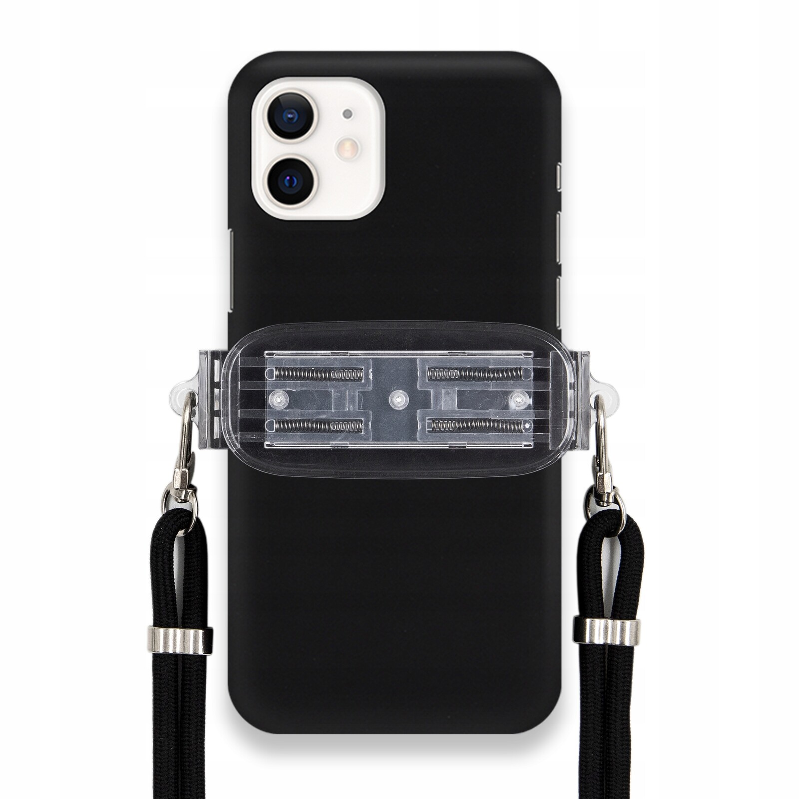 Pouzdro Pro Iphone 12 Smooth Case Ochranný Univerzální Držák Černá Šňůrka