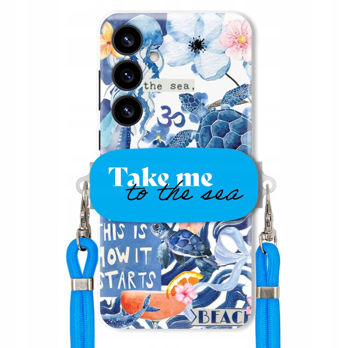 Pouzdro pro Samsung S25 Plus Vodítko Crossbody Blue Držák Take Me To The Sea