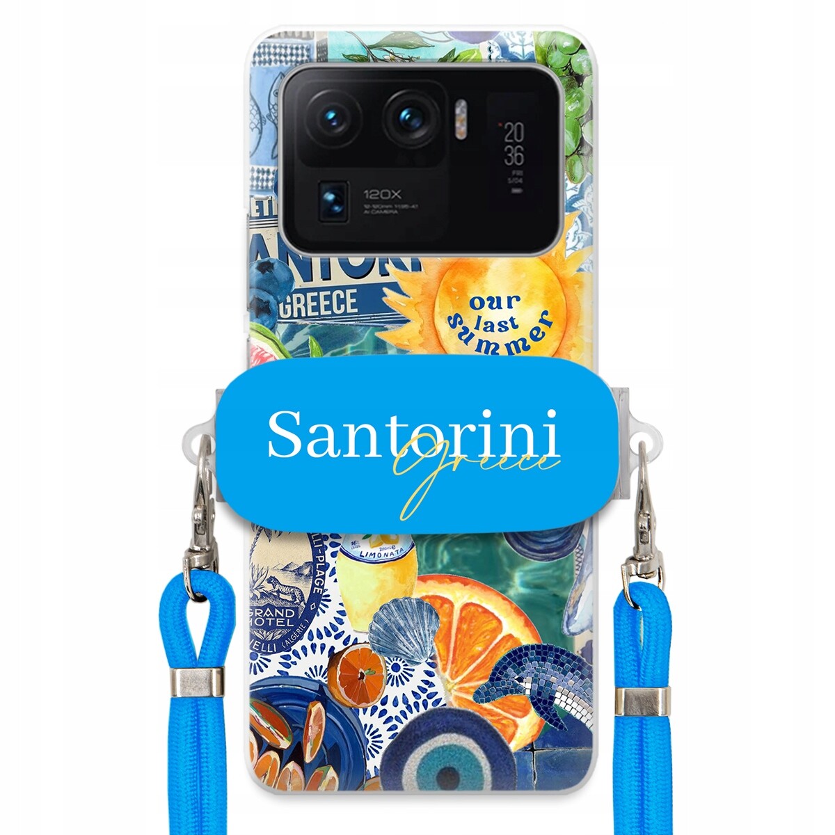 Pouzdro pro Xiaomi Mi 11 Ultra Modré Crossbody vodítko držák Santorini Sea