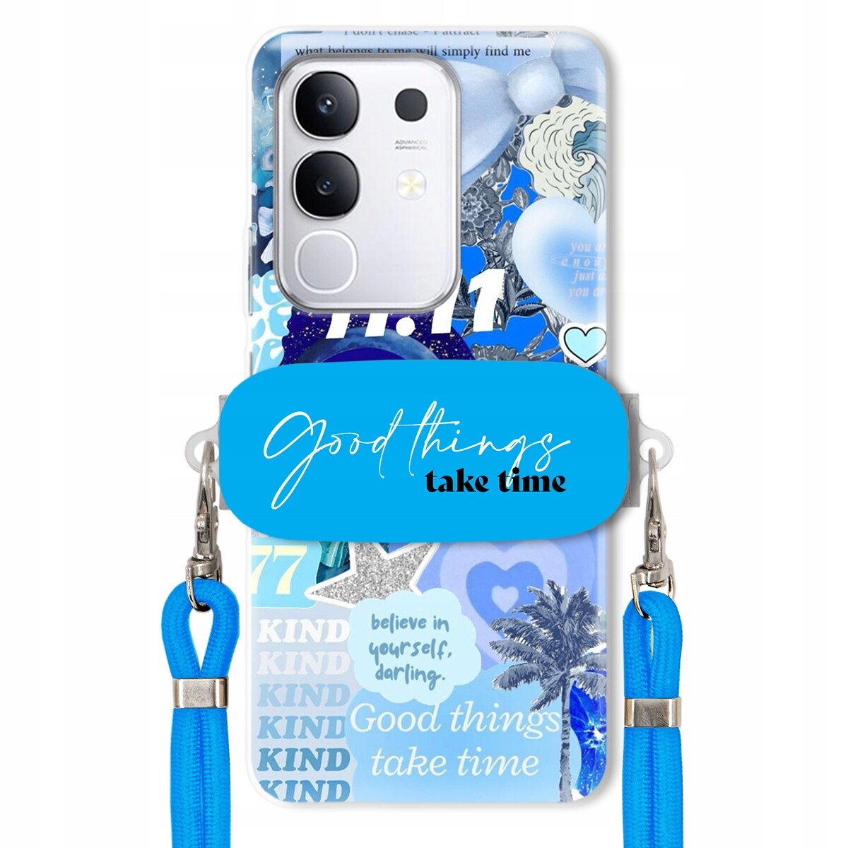 pouzdro na Vivo Y29 4G Držák Crossbody vodítko Good Things Take Time Lata