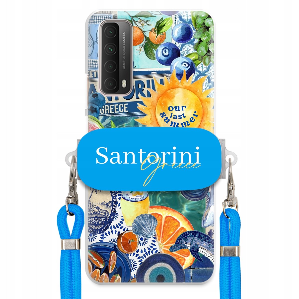 Pouzdro pro Huawei P Smart 2021 Modré vodítko držák Santorini Sea Vibes