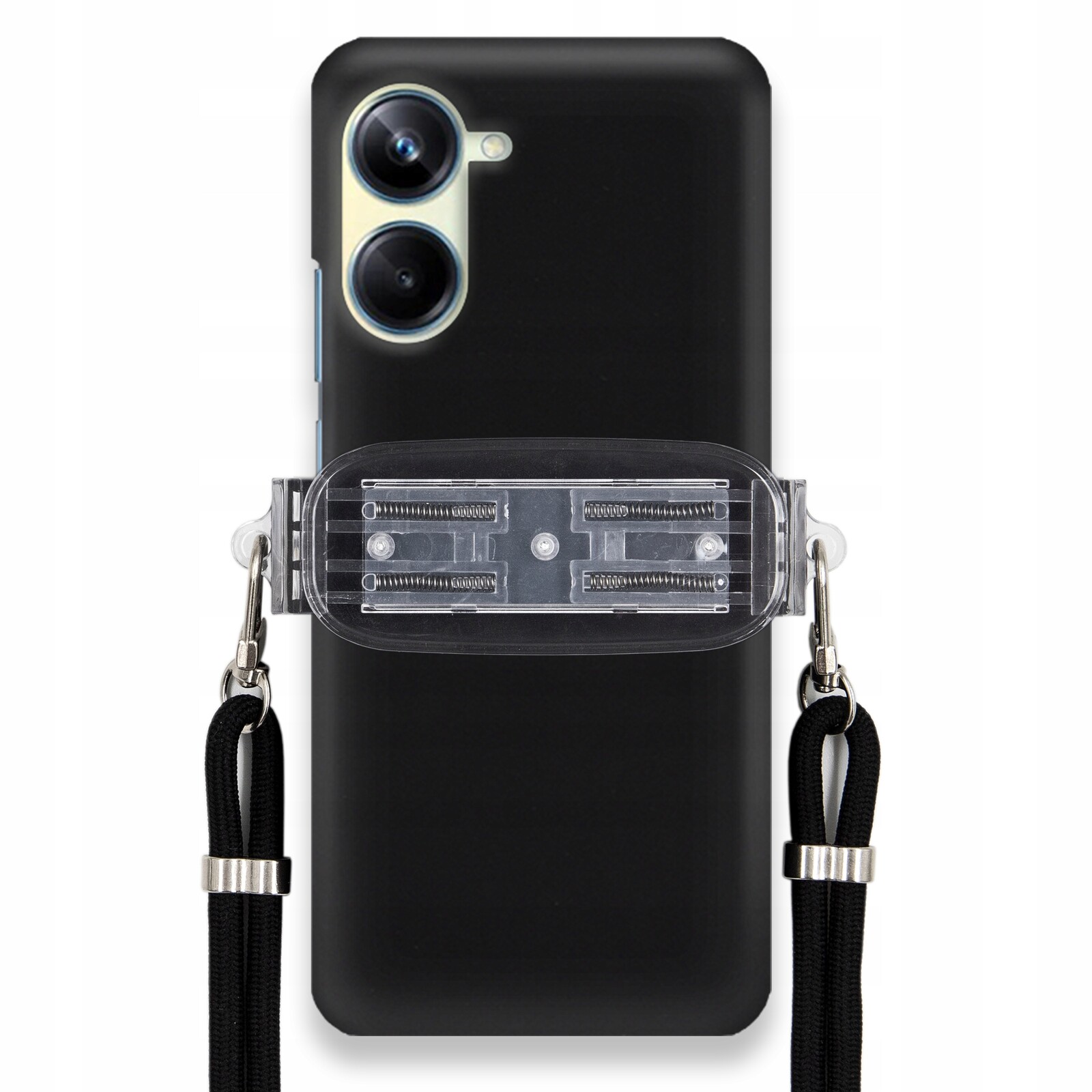 Pouzdro Pro Realme 10 Pro 5G Mat Černé Pouzdro Univerzální Držák Černá Šňůrka