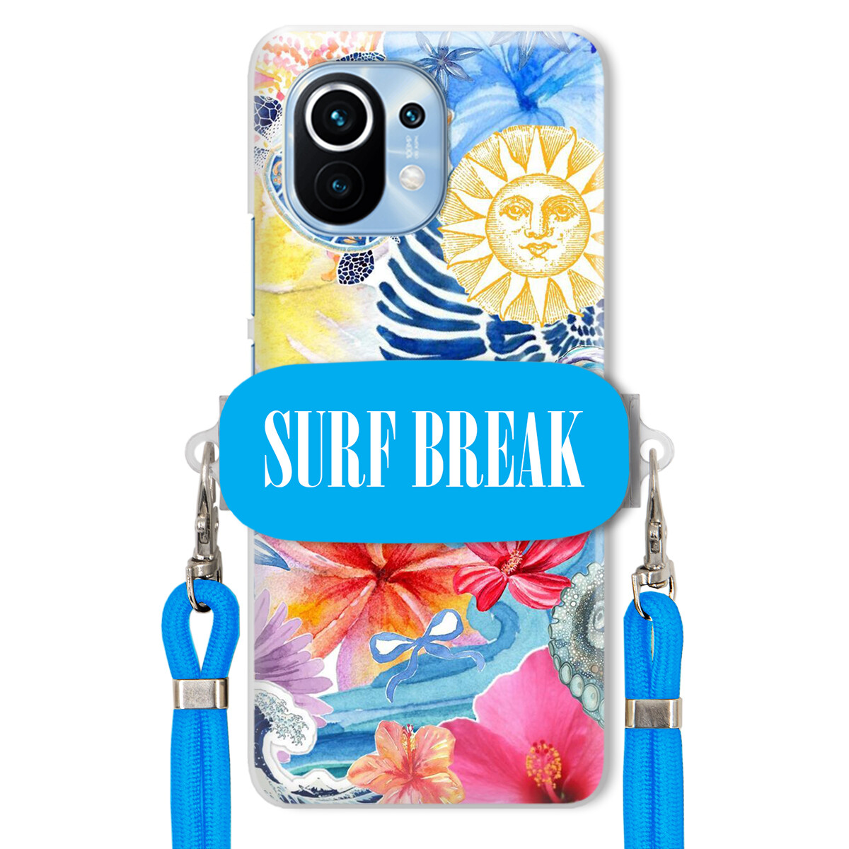 Pouzdro pro Xiaomi Mi 11 Modré Crossbody vodítko Držák Surf Break Lata