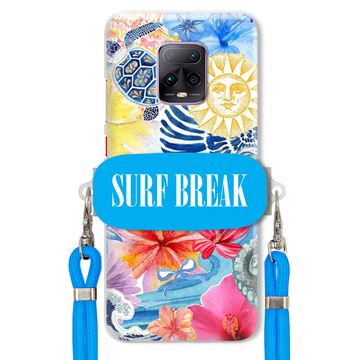 Pouzdro pro Xiaomi Redmi 10X 5G Modré vodítko držák Surf Break Lata