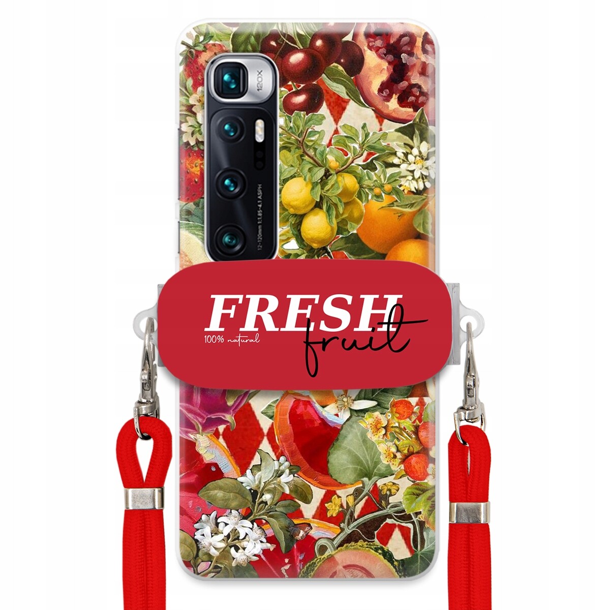 Pouzdro pro Xiaomi Mi 10 Ultra Červené Crossbody vodítko Držák Fresh Fruit
