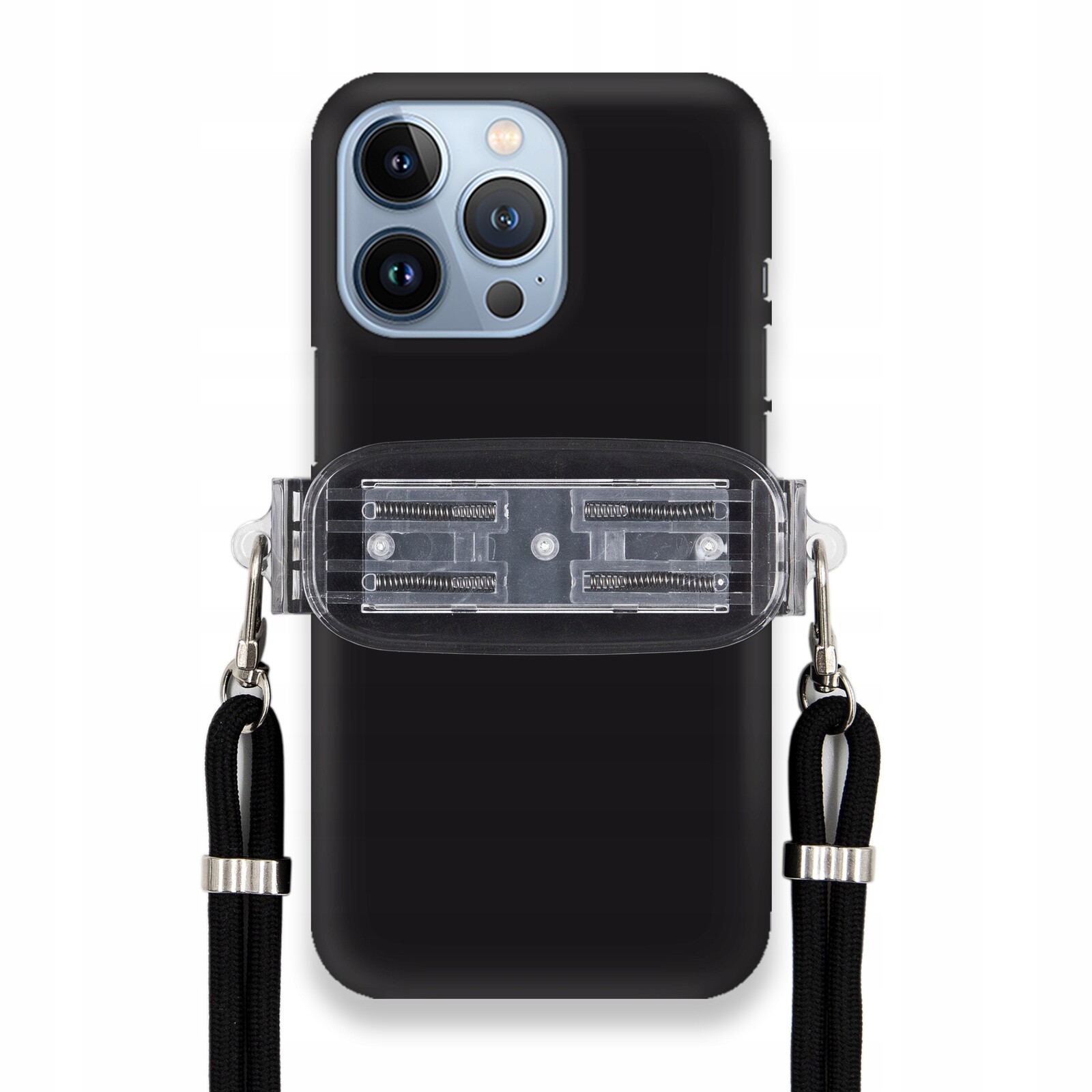 Pouzdro Pro Iphone 13 Pro Smooth Case Ochranná Rukojeť Univerzální Černá Šňůrka